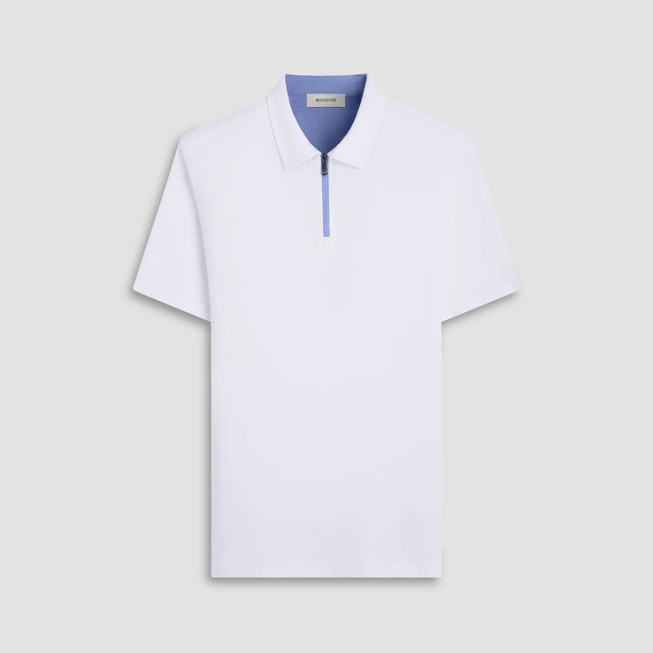 BUGATCHI- Men's Performance Heather Quarter-Zip Polo Shirt