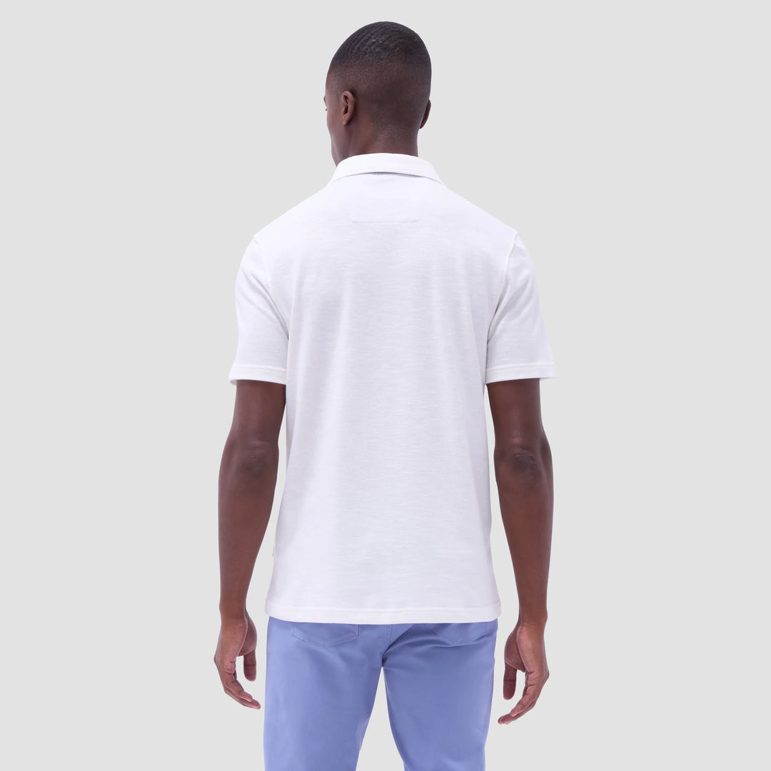 BUGATCHI- Men's Performance Heather Quarter-Zip Polo Shirt