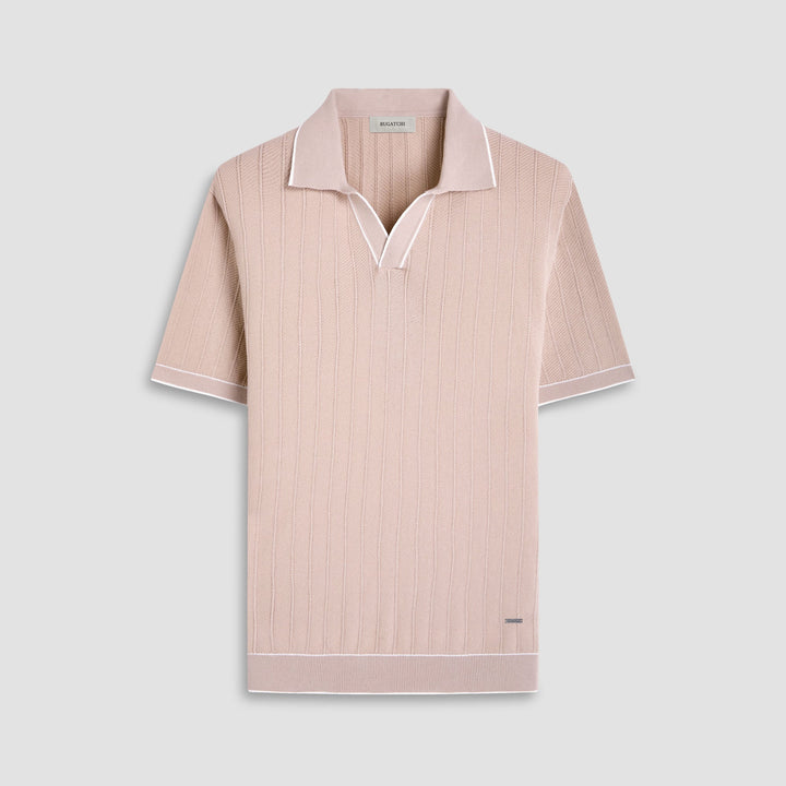 BUGATCHI- Men's Wide Rib Short Sleeve Johnny Sweater