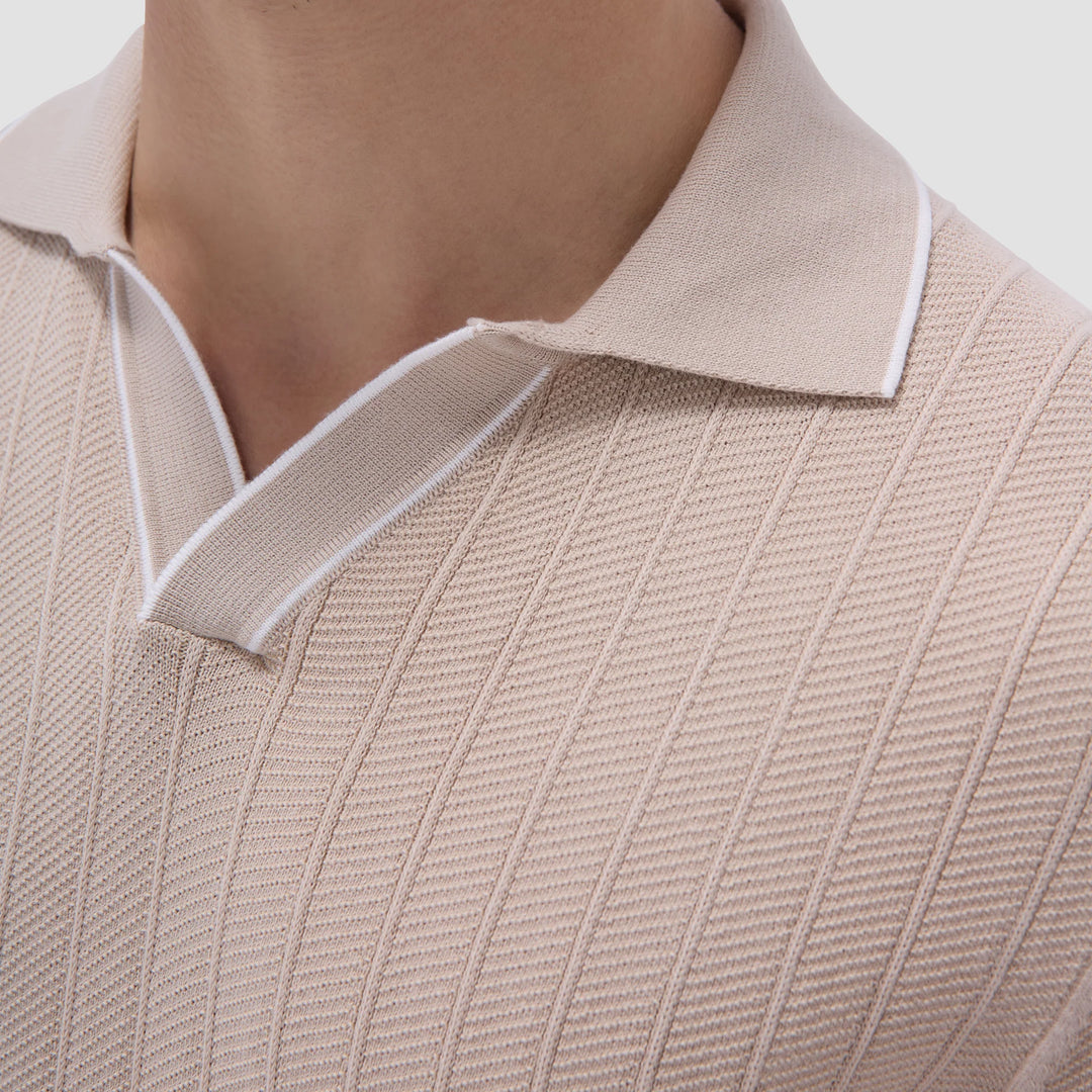 BUGATCHI- Men's Wide Rib Short Sleeve Johnny Sweater