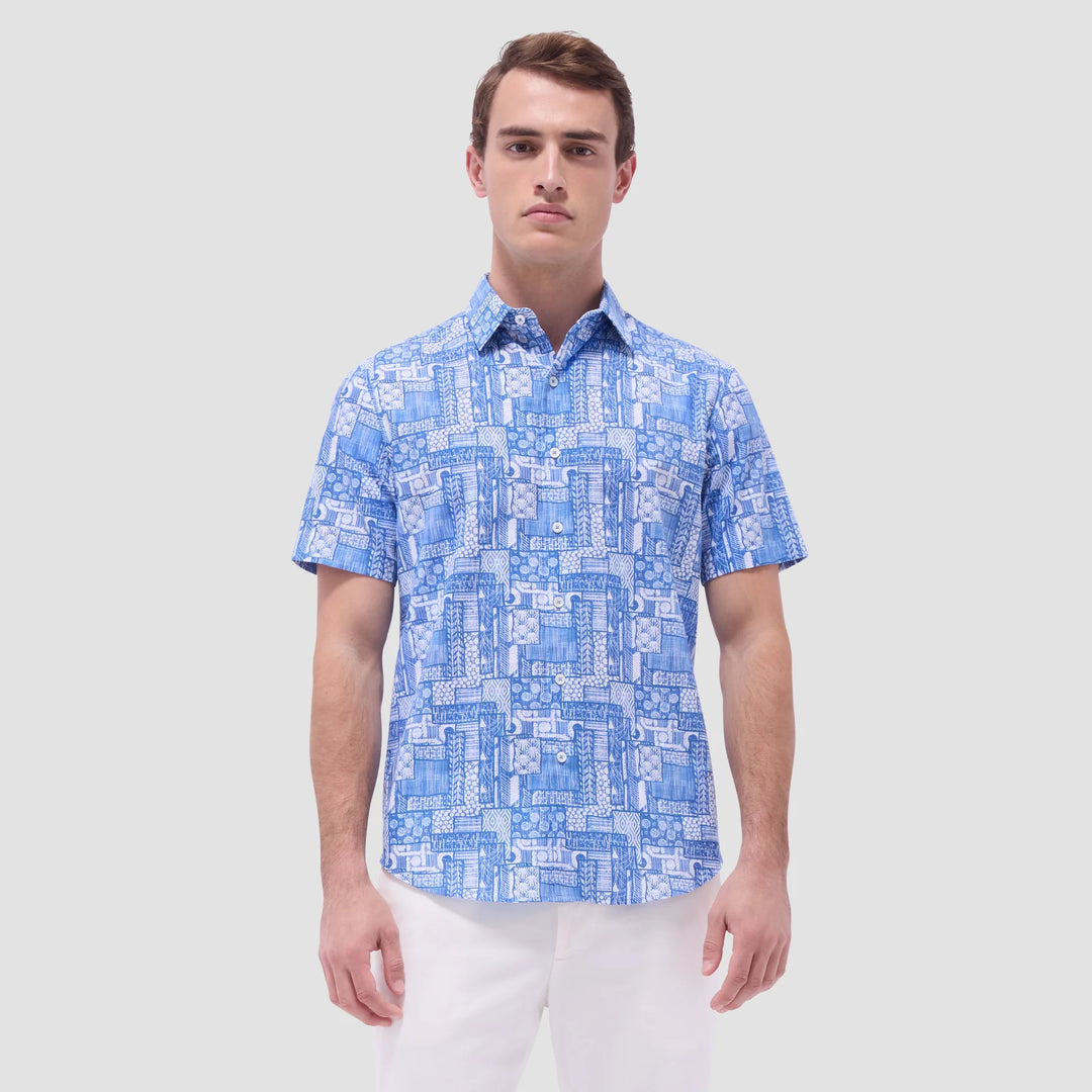 BUGATCHI- Men's Orson Abstract Short-Sleeve Shirt