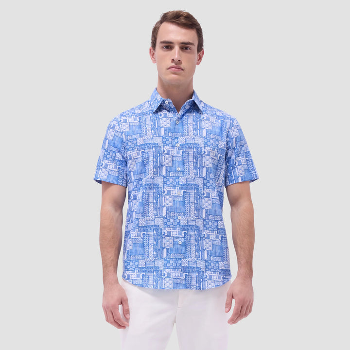 BUGATCHI- Men's Orson Abstract Short-Sleeve Shirt