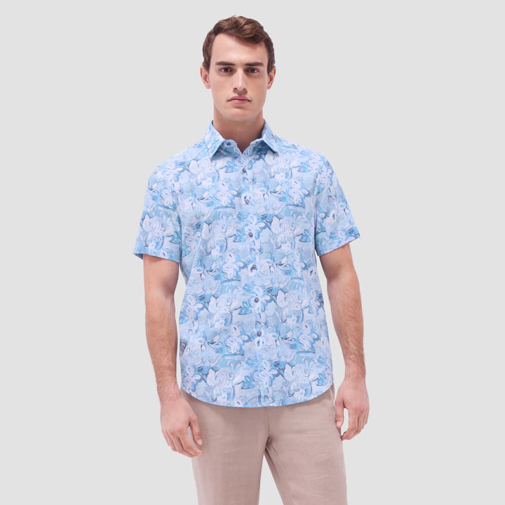 BUGATCHI- Men's Orson Floral Short-Sleeve Shirt