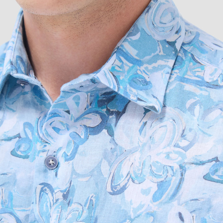 BUGATCHI- Men's Orson Floral Short-Sleeve Shirt