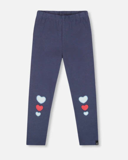 Deux Par Deux - Kids Cotton Leggings w/Hearts #H20I60