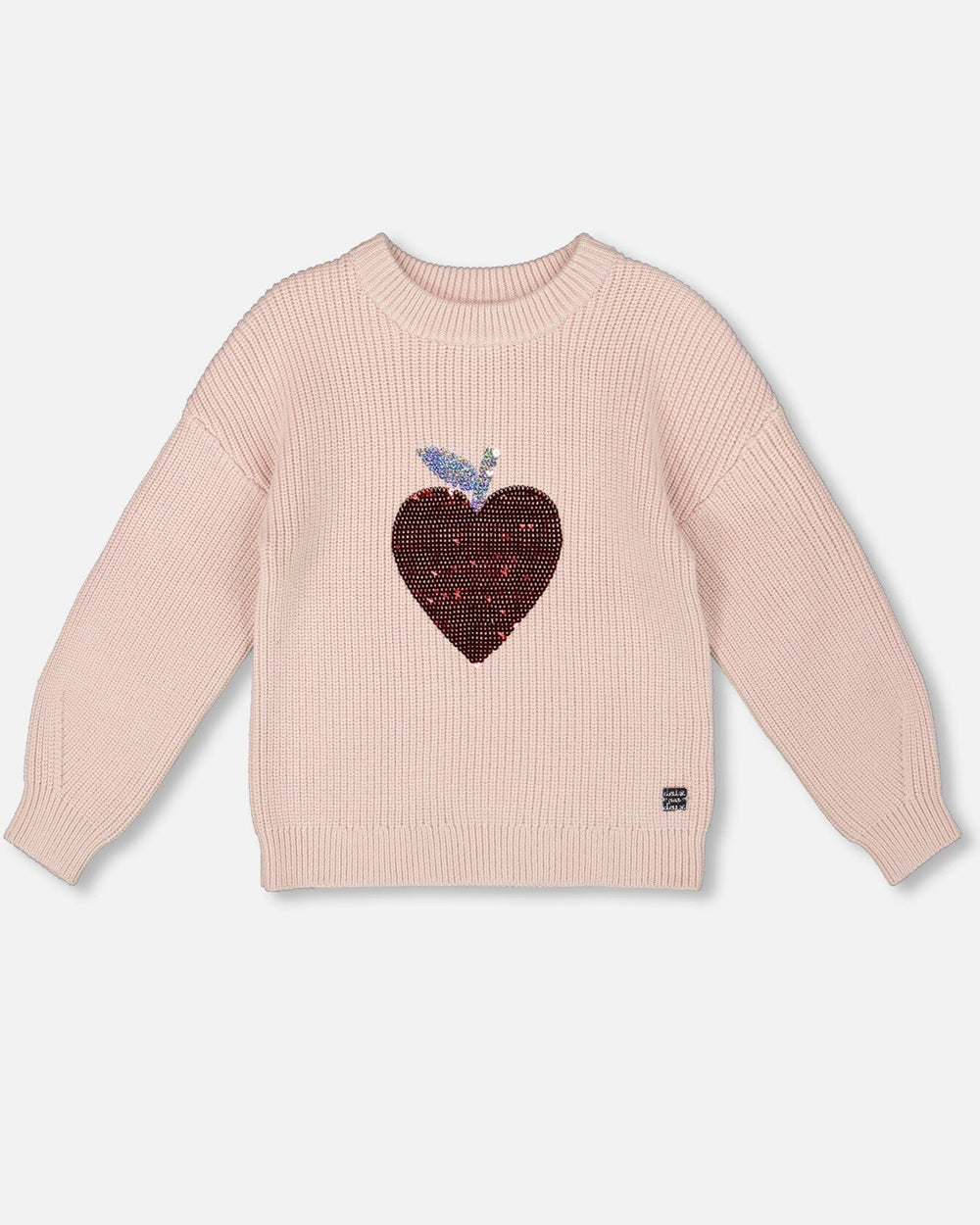 Deux Par Deux - Knit Sweater w/Sequin Heart #H20IT72