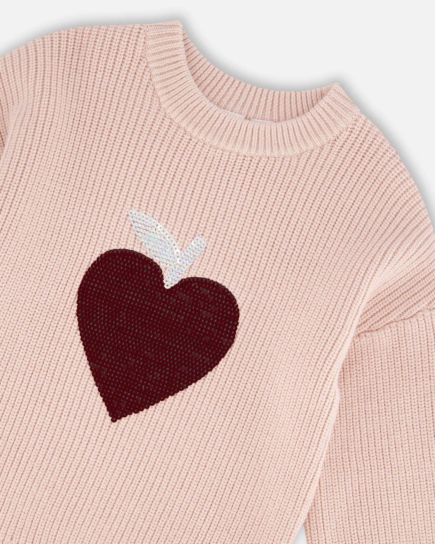 DEUX PAR DEUX - KIDS KNIT SWEATER W/SEQUIN HEART #H20IT72