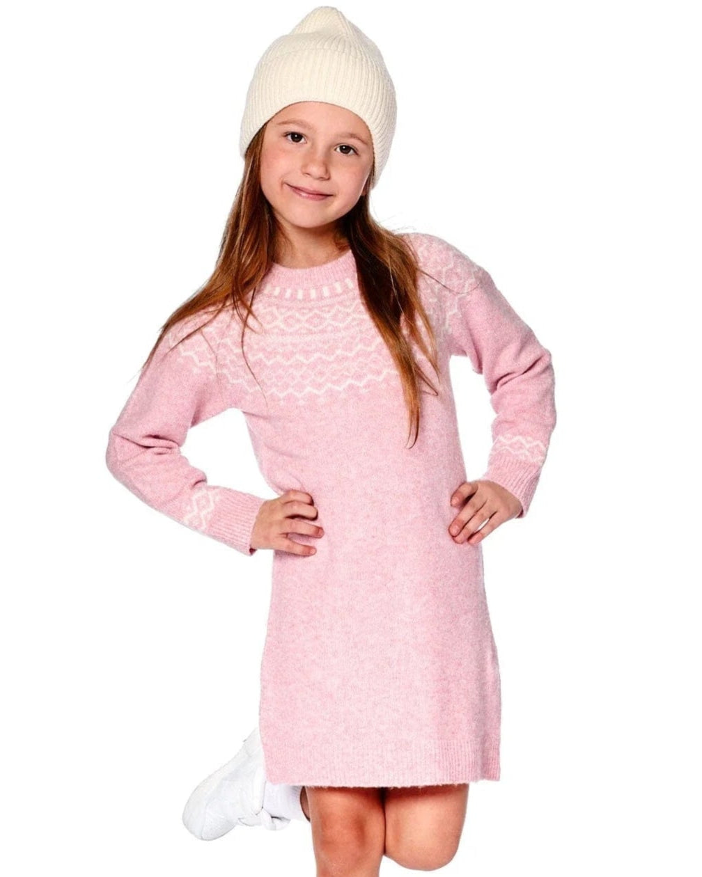 Deux Par - Knitted Kids Dress w/Jacquard #H20MT86