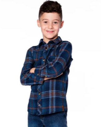 Deux Par - Long Sleeve Kids Flannel Shirt #H20U13