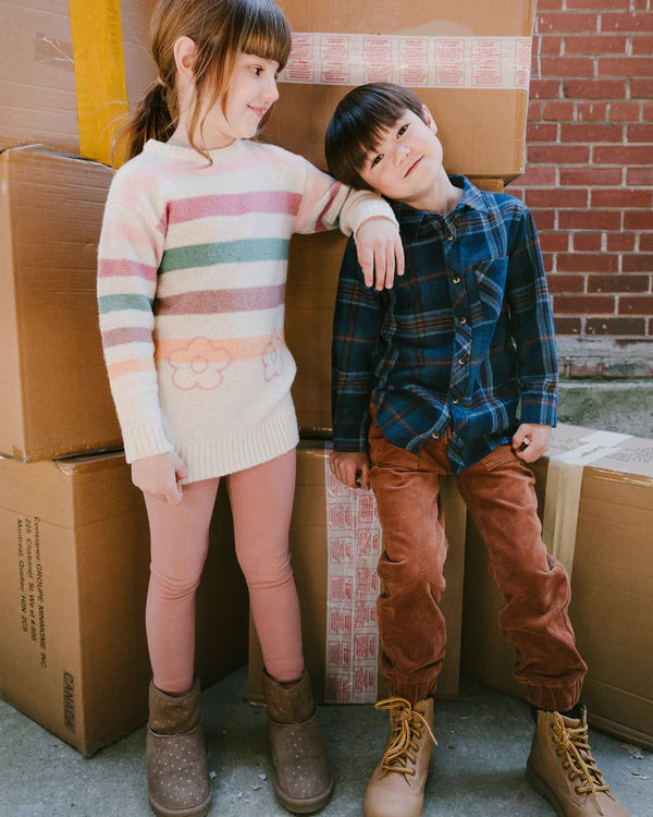 Deux Par Deux - Long Sleeve Kids Flannel Shirt #H20U13