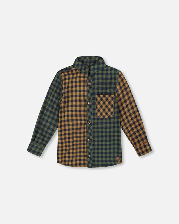 Deux Par Deux - Long Sleeve Kids Flannel Shirt #H20U13