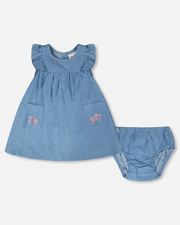 DEUX PAR DEUX - DENIM DRESS & BLOOMER SET