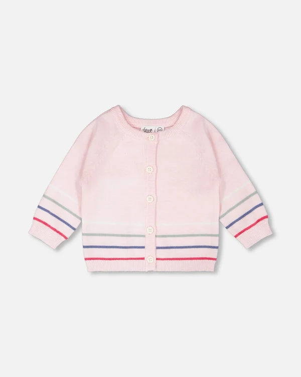 DEUX PAR DEUX - STRIPED BUTTON FRONT CARDIGAN