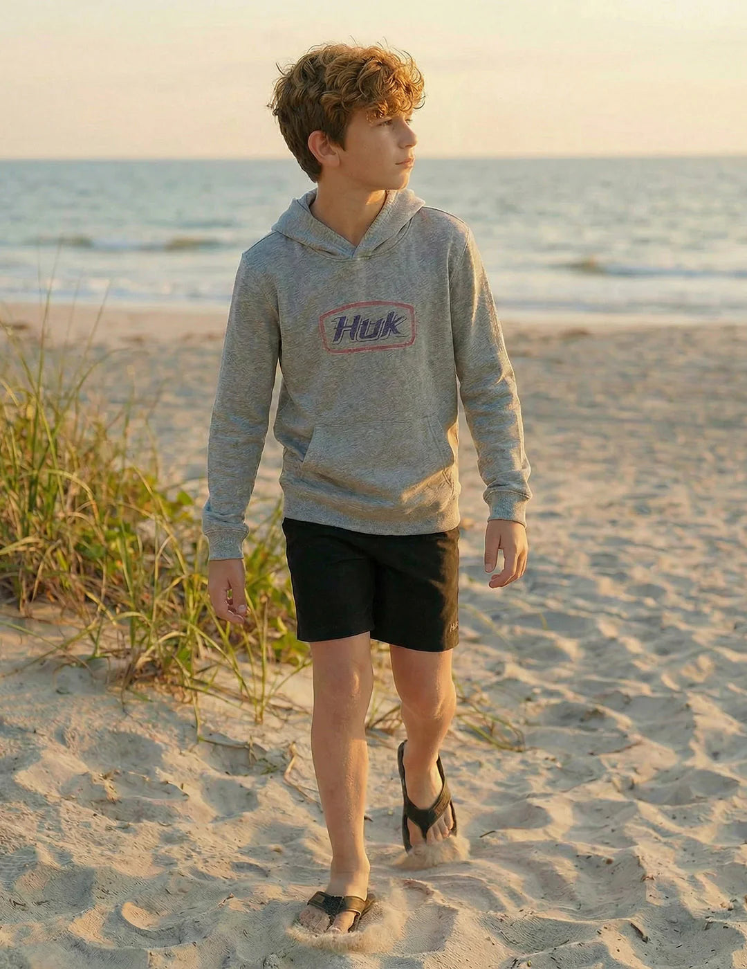 HUK - KIDS EDISTO SCRIPT TERRY HOODIE