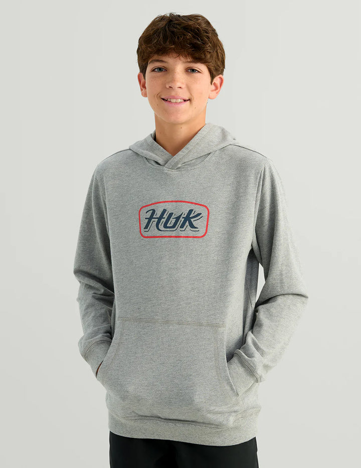 HUK - KIDS EDISTO SCRIPT TERRY HOODIE