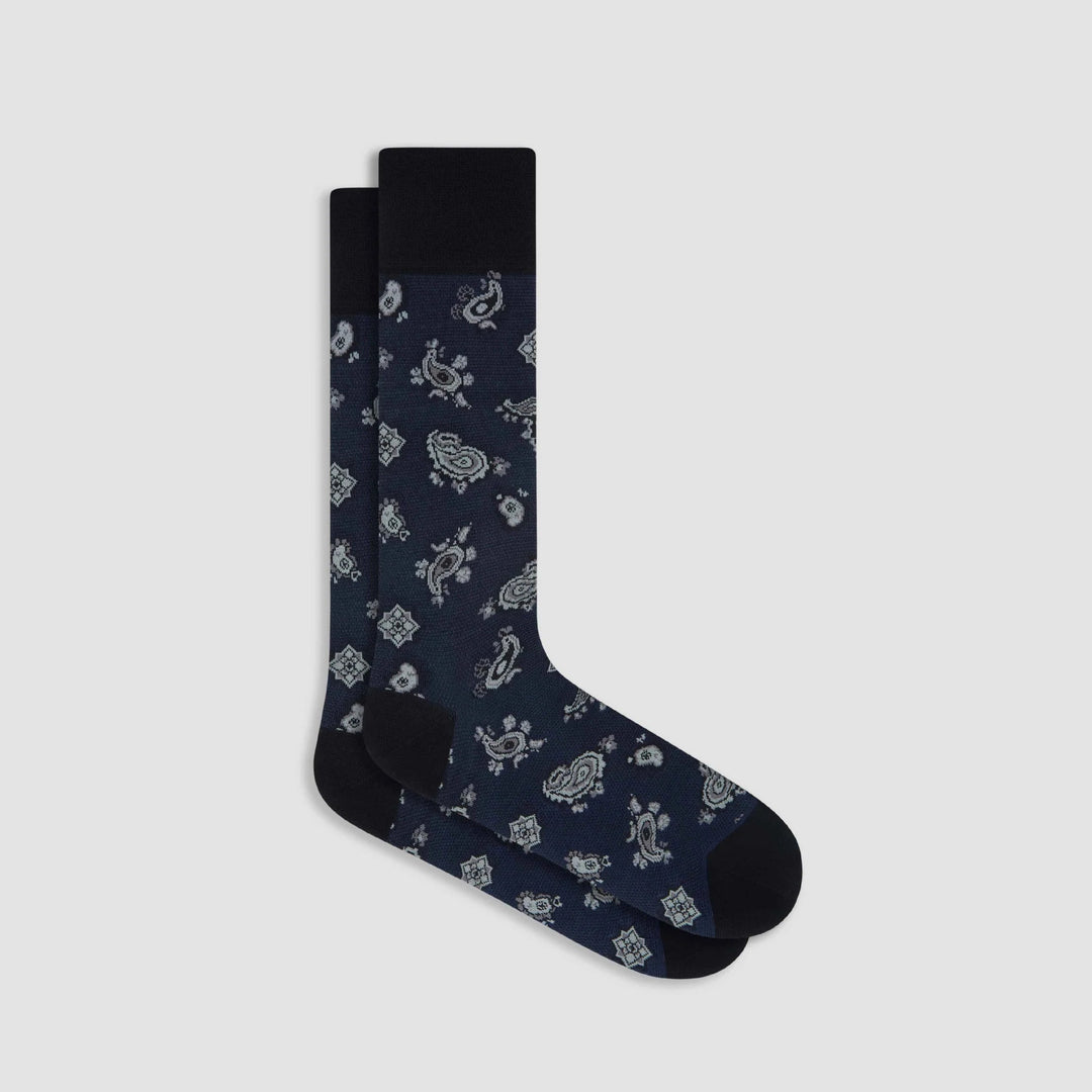 BUGATCHI - MENS PAISLEY MID-CALF SOCKS