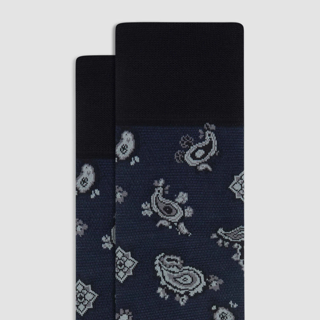 BUGATCHI - MENS PAISLEY MID-CALF SOCKS