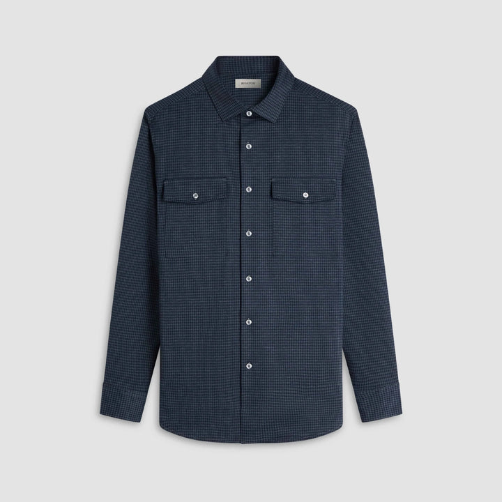 BUGATCHI- MEN'S HOUNDSTOOTH KNIT SHIRT