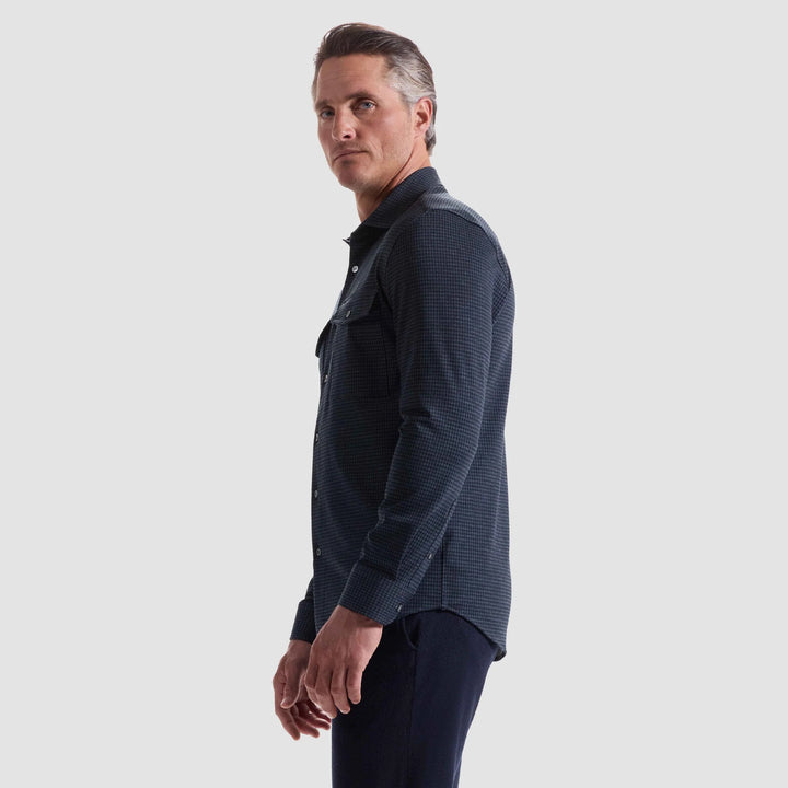 BUGATCHI- MEN'S HOUNDSTOOTH KNIT SHIRT