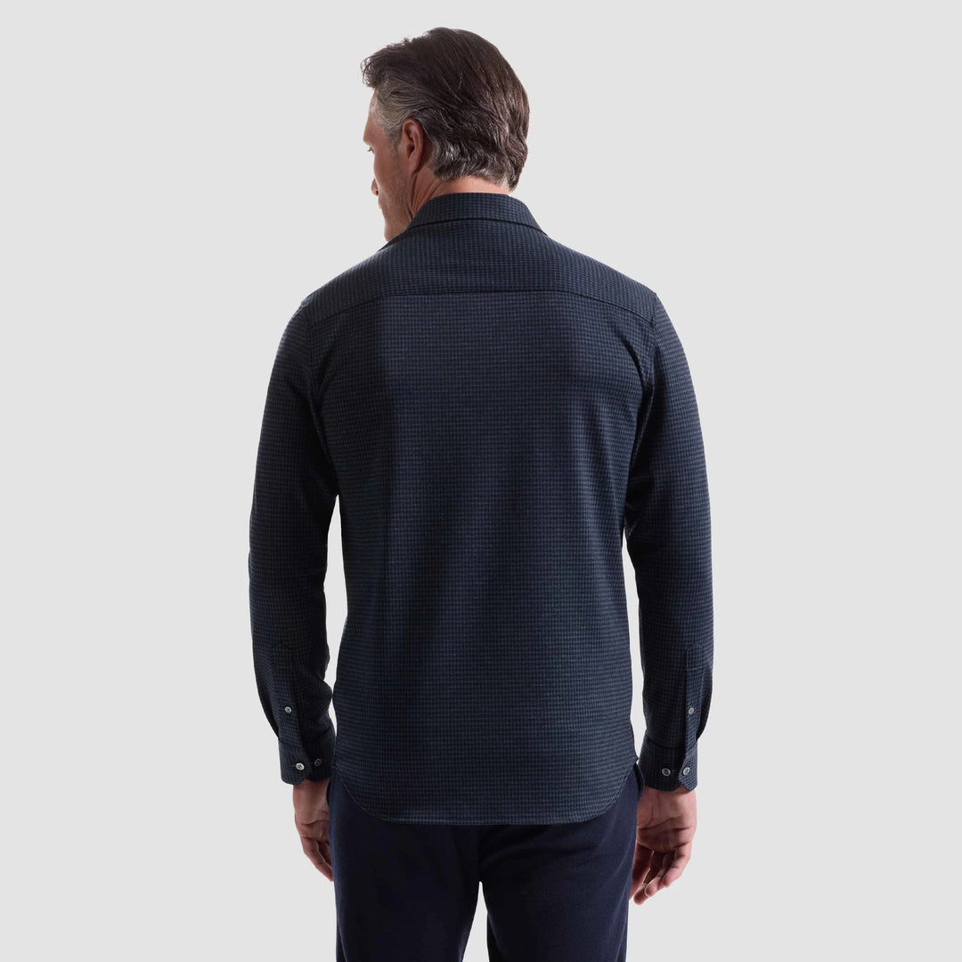 BUGATCHI- MEN'S HOUNDSTOOTH KNIT SHIRT