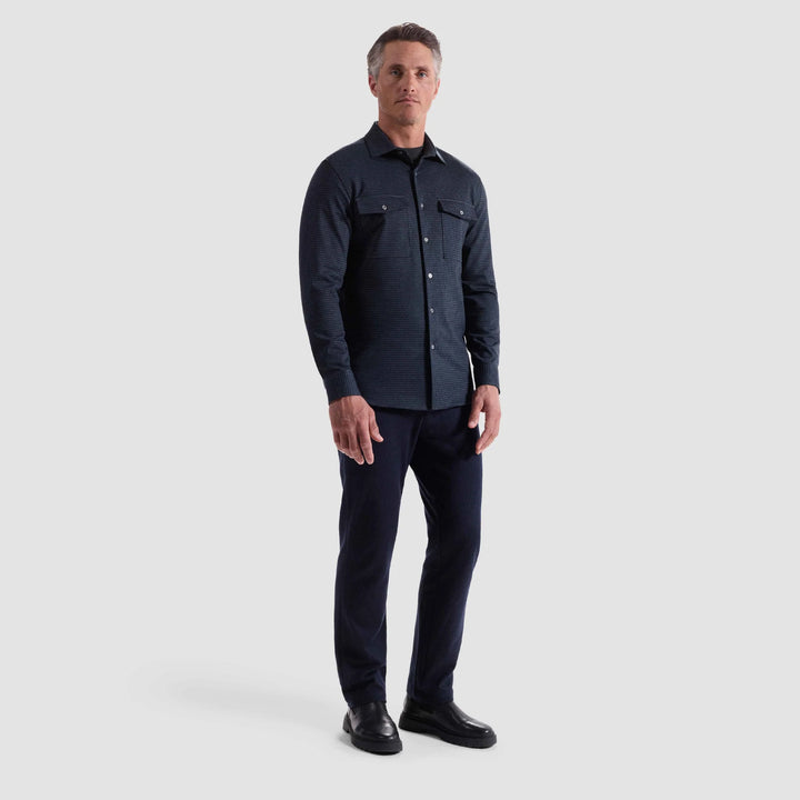 BUGATCHI- MEN'S HOUNDSTOOTH KNIT SHIRT