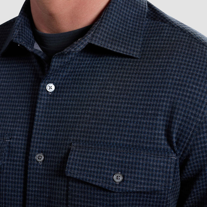 BUGATCHI- MEN'S HOUNDSTOOTH KNIT SHIRT