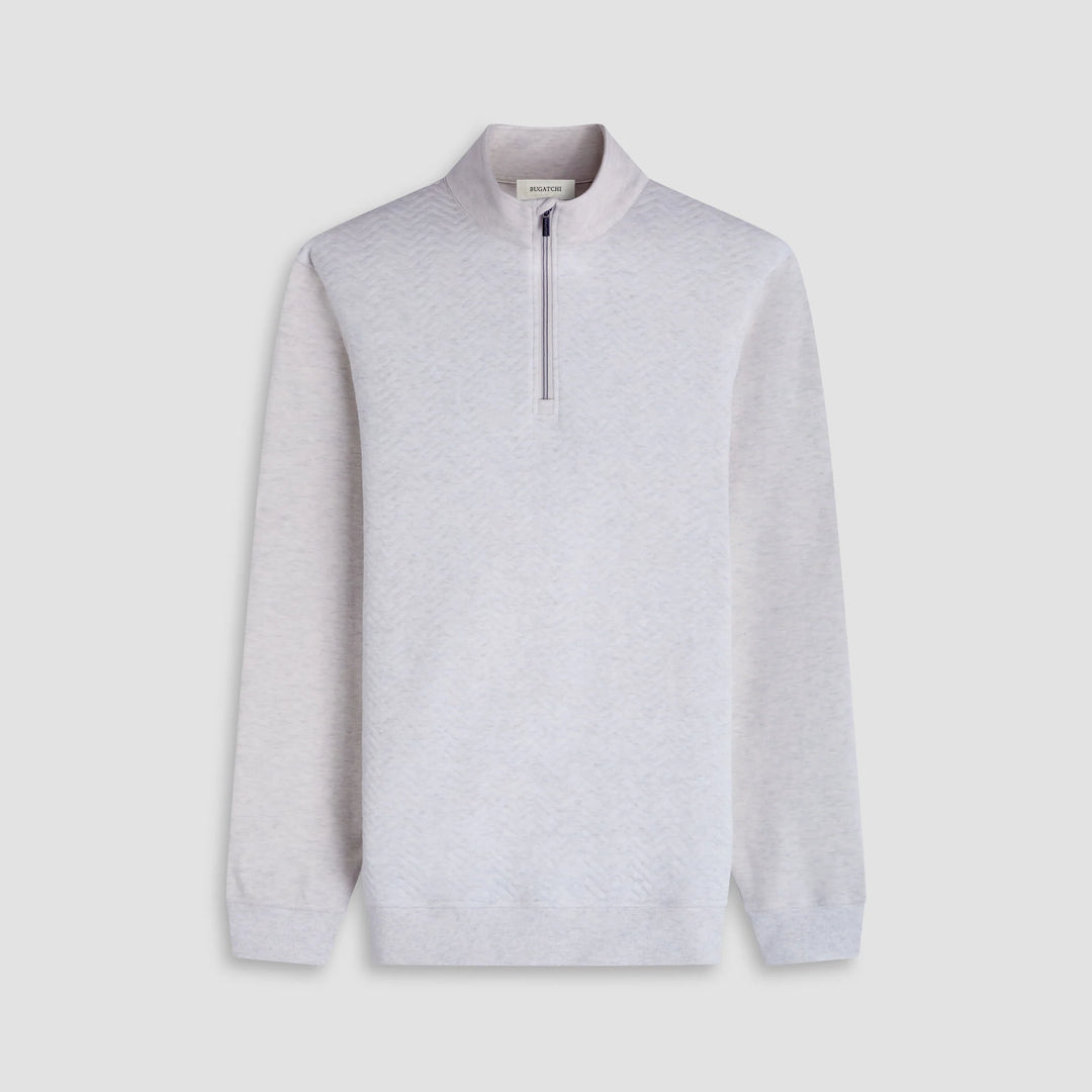 BUGATCHI - MENS Chevron Melange Quarter Zip Pullover