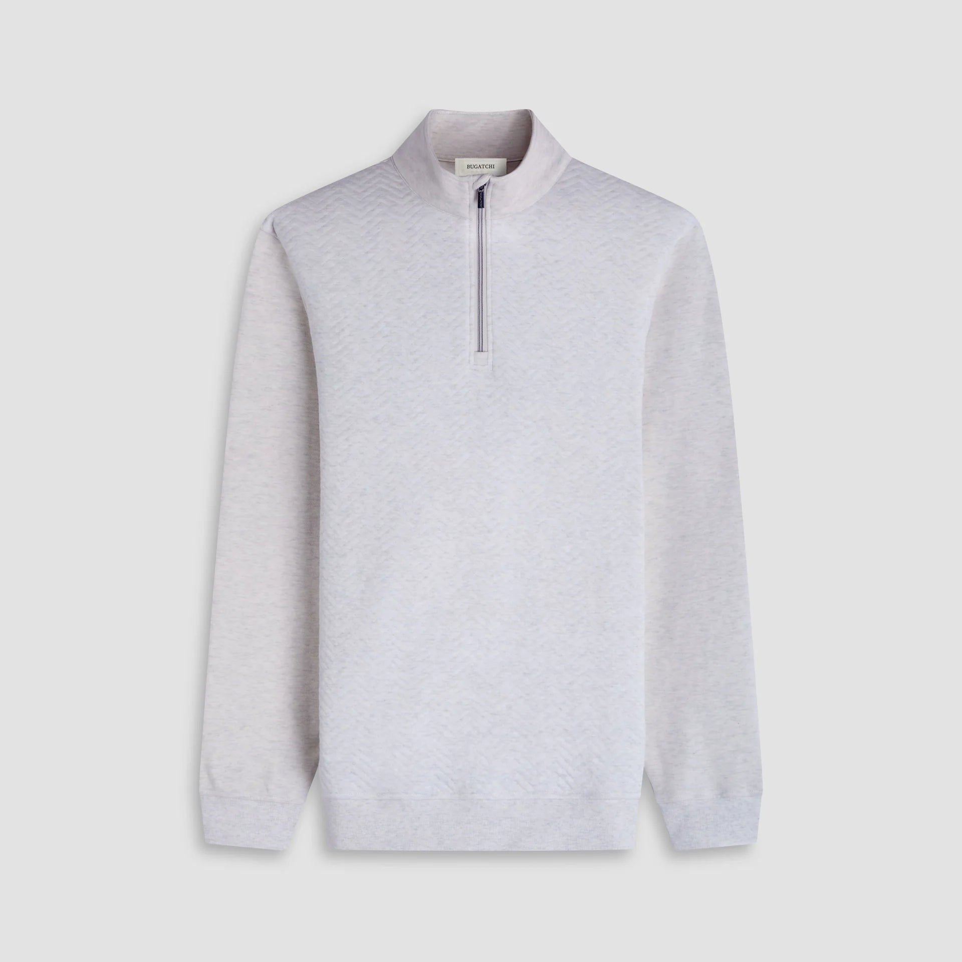 BUGATCHI - MENS Chevron Melange Quarter Zip Pullover