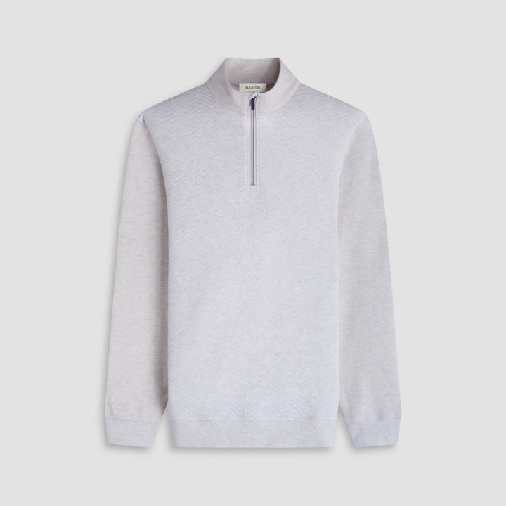 BUGATCHI - MENS Chevron Melange Quarter Zip Pullover