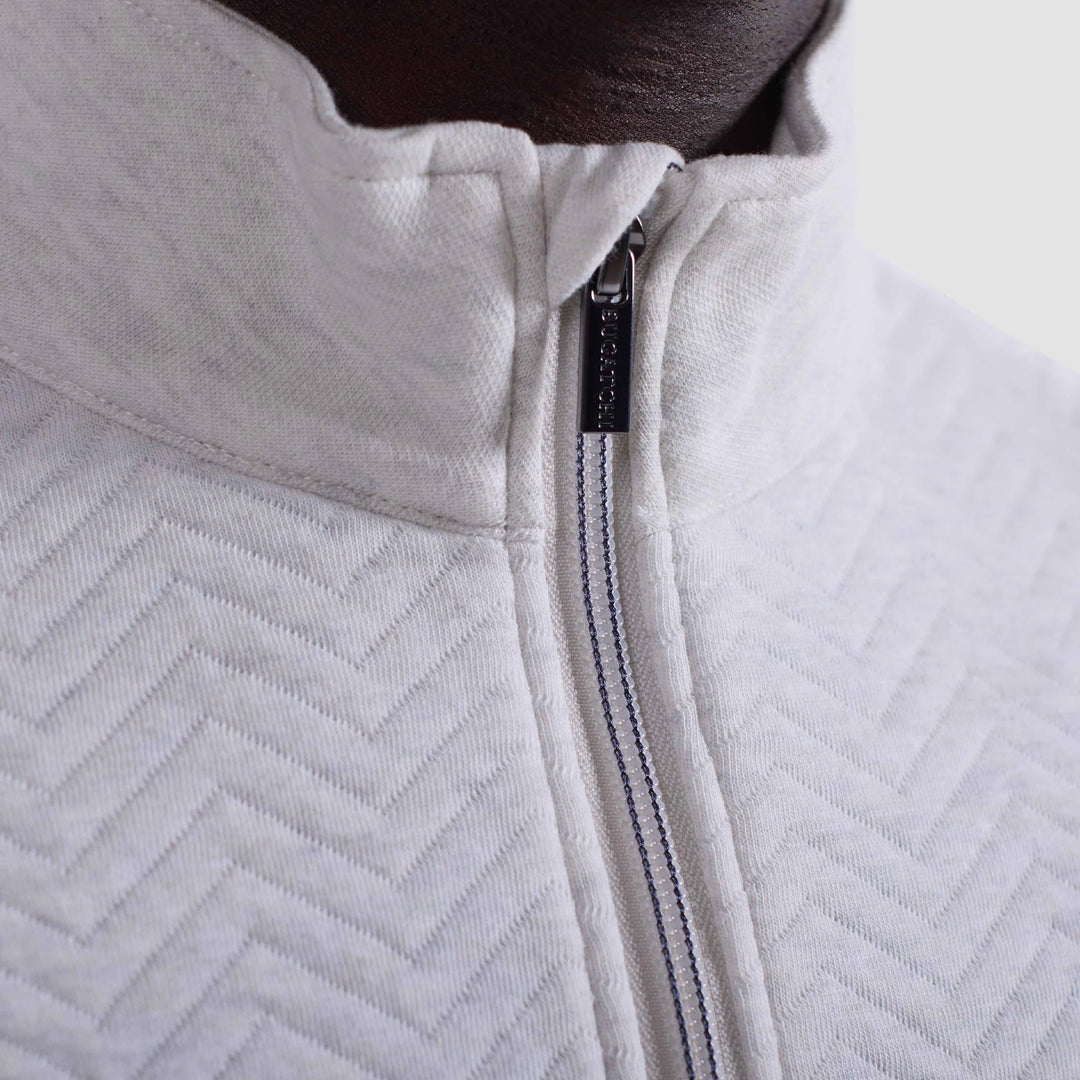 BUGATCHI - MENS Chevron Melange Quarter Zip Pullover