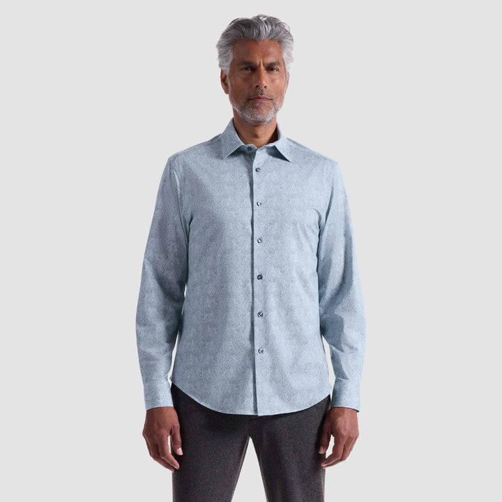 BUGATCHI- MEN'S JAMES PAISLEY OOOHCOTTON SHIRT