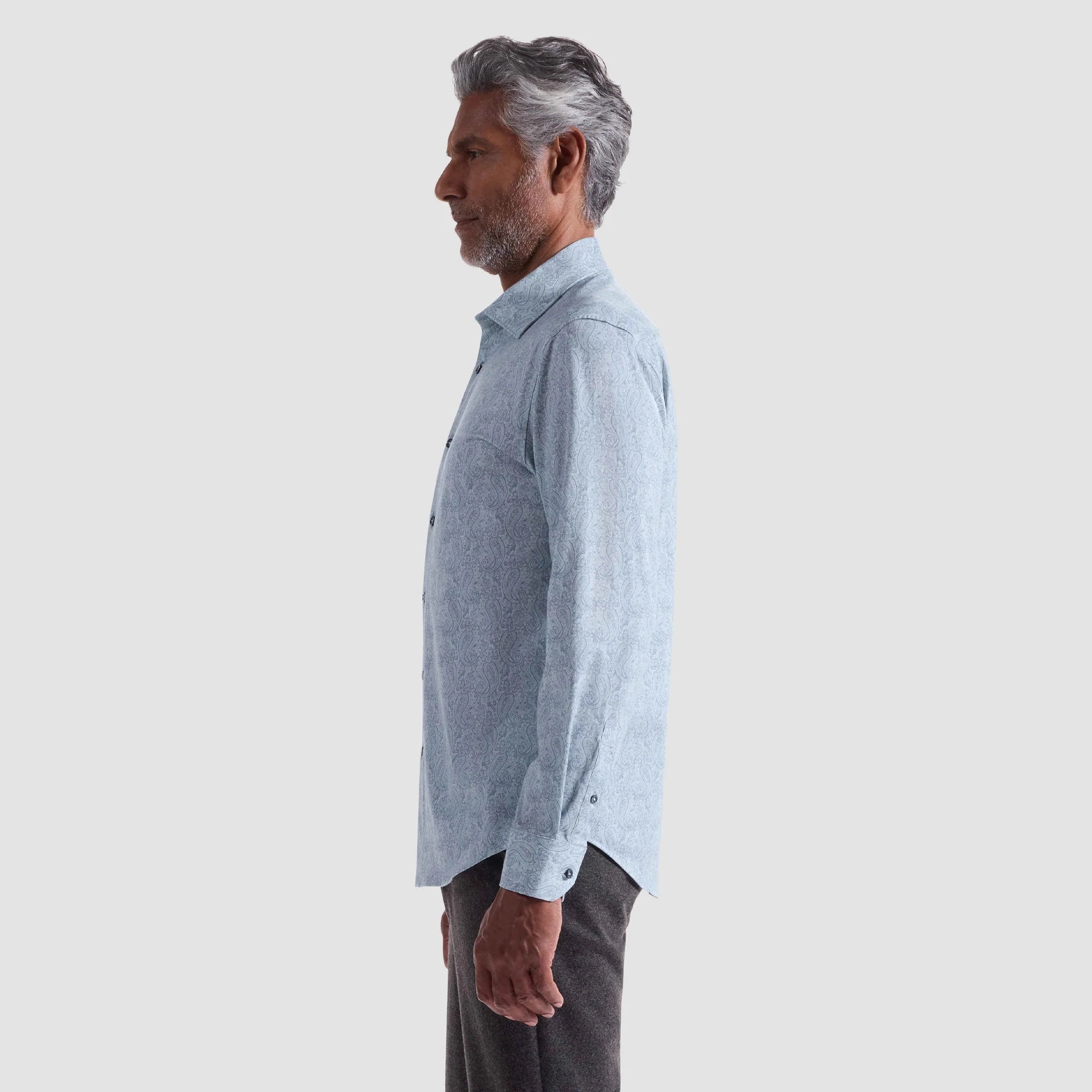 BUGATCHI- MEN'S JAMES PAISLEY OOOHCOTTON SHIRT