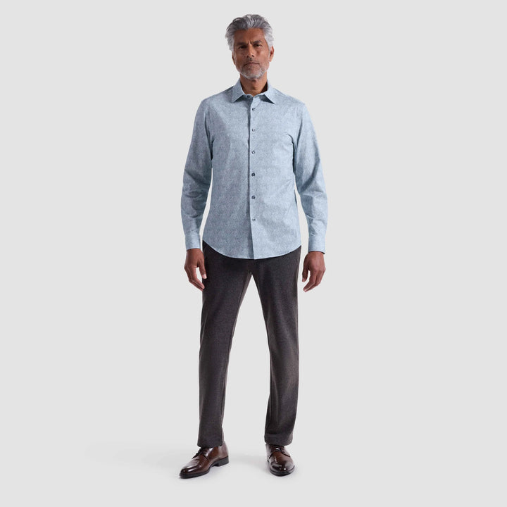 BUGATCHI- MEN'S JAMES PAISLEY OOOHCOTTON SHIRT