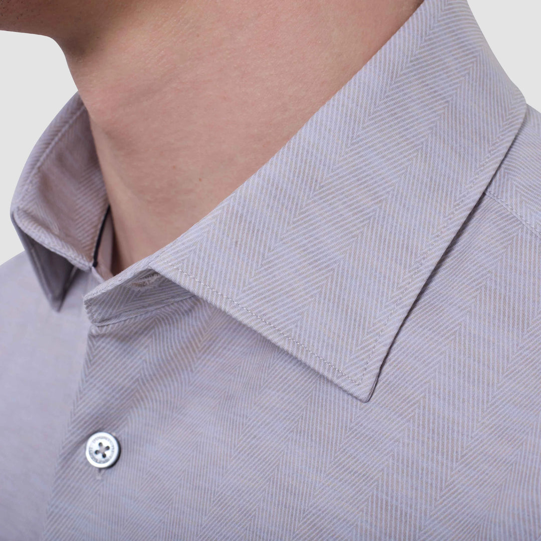 BUGATCHI- MEN'S JAMES HERRINGBONE SHIRT