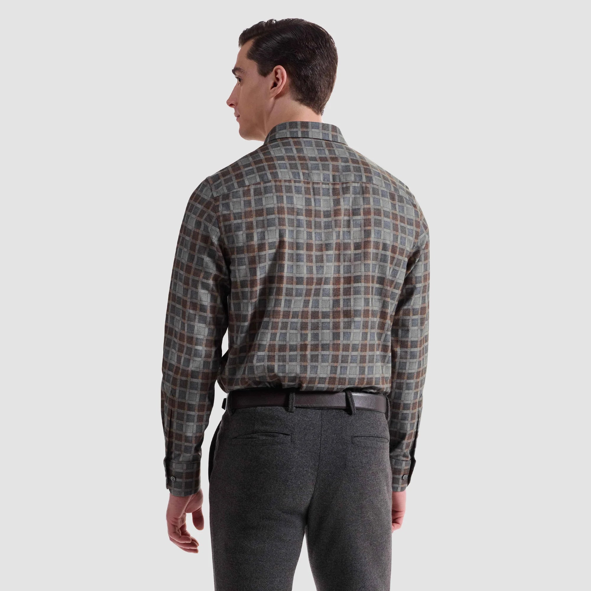 BUGATCHI- MEN'S JULIAN WINDOWPANE SHIRT