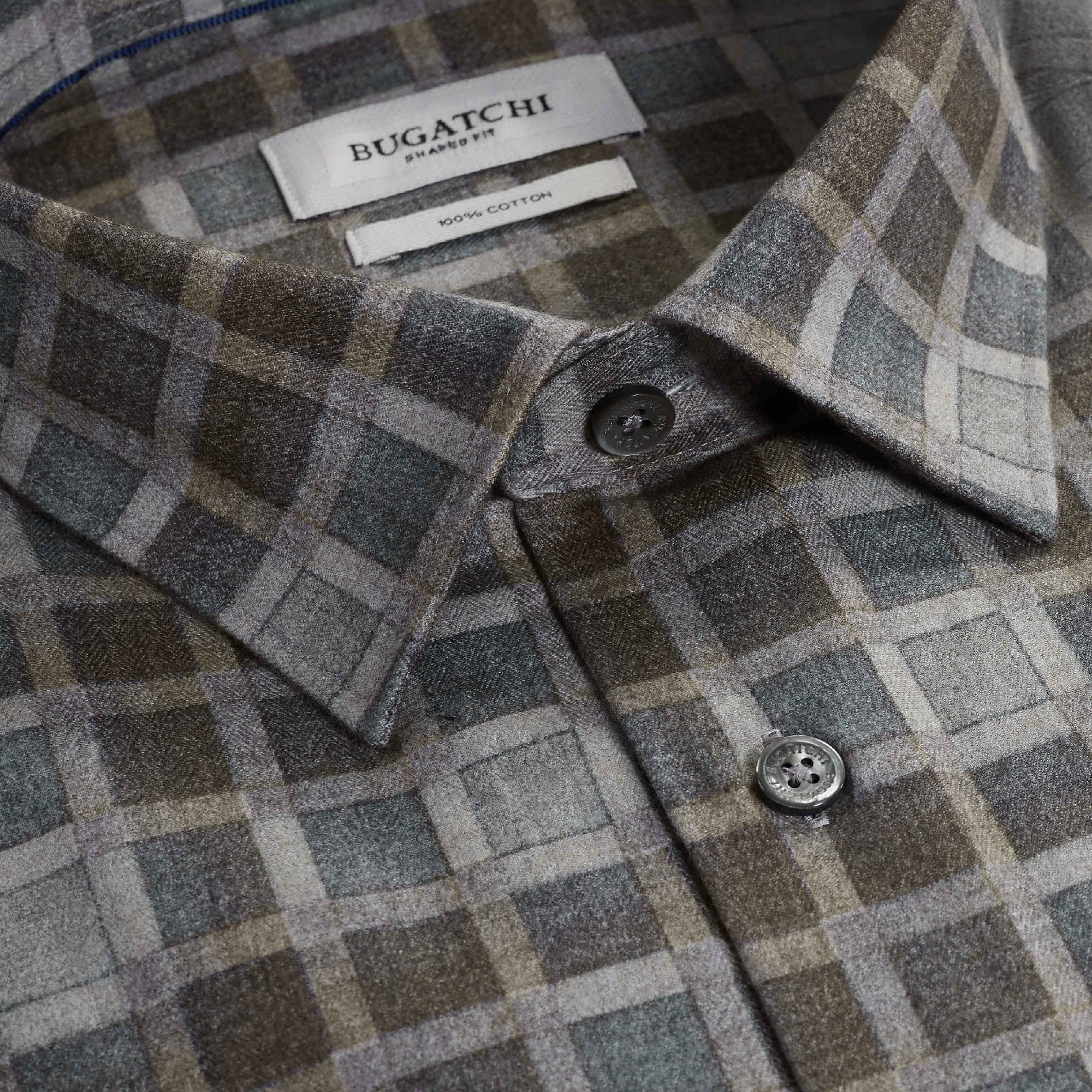 BUGATCHI- MEN'S JULIAN WINDOWPANE SHIRT