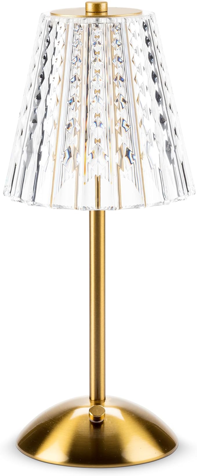 Crystal Shade LED Table Light-Gold-12"H