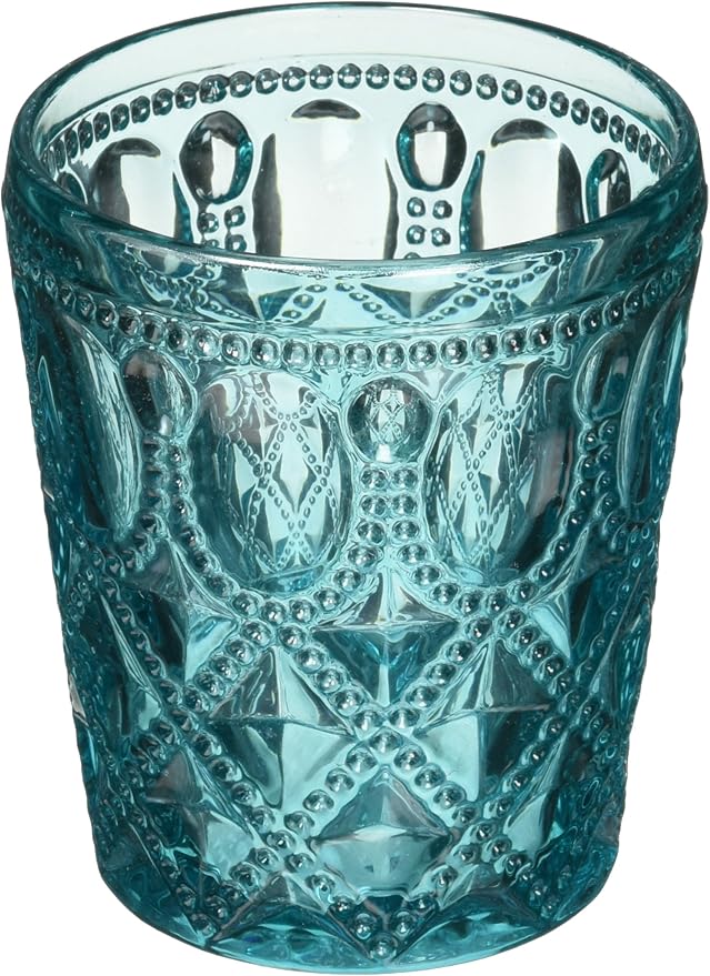 Abbott - Jewel & Bead Tumbler-Turq-4"H(12oz)