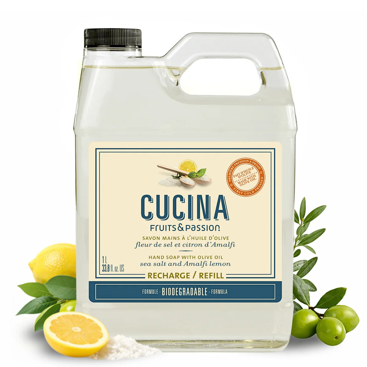 CUCINA - SEA SALT & AMALFI LEMON HAND SOAP REFILL 1 LTR