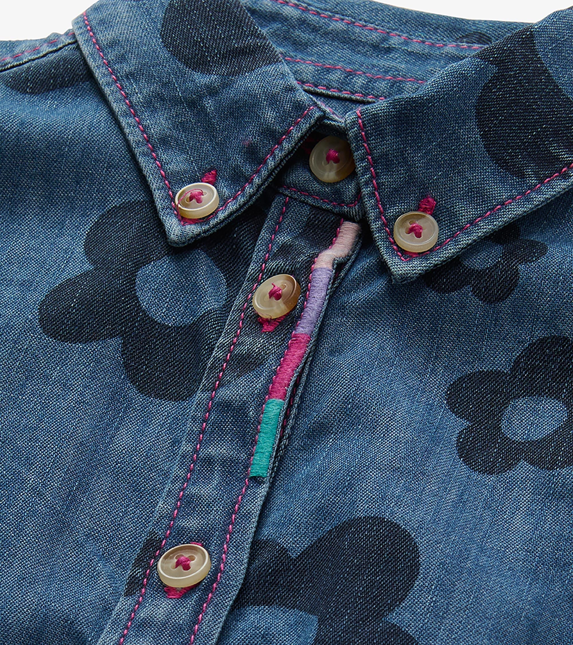 HATLEY - GIRLS BIG FLOWERS SWING JEAN DRESS