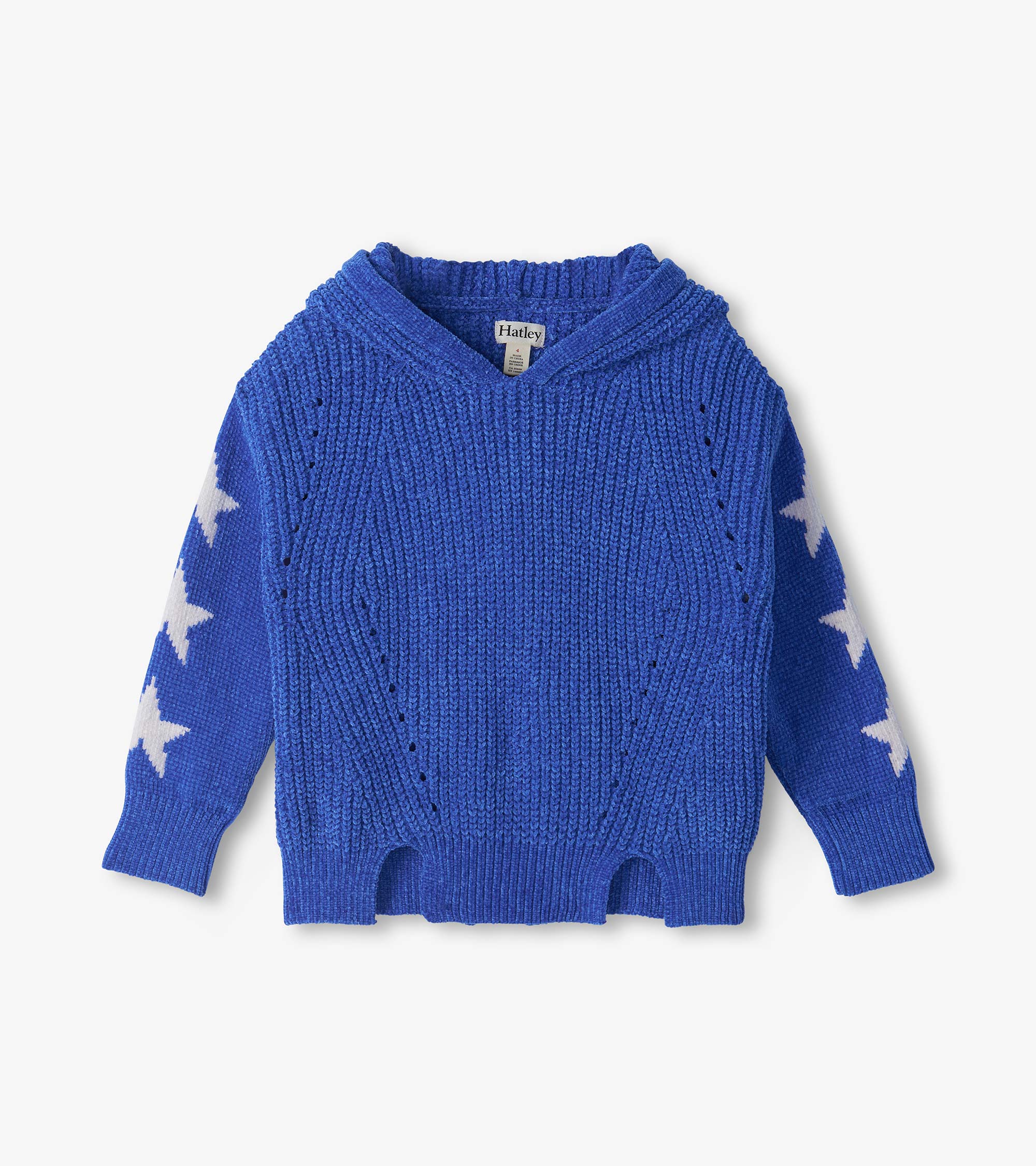 HATLEY - GIRLS DAZZLING BLUE CHENILLE PULLOVER SWEATER