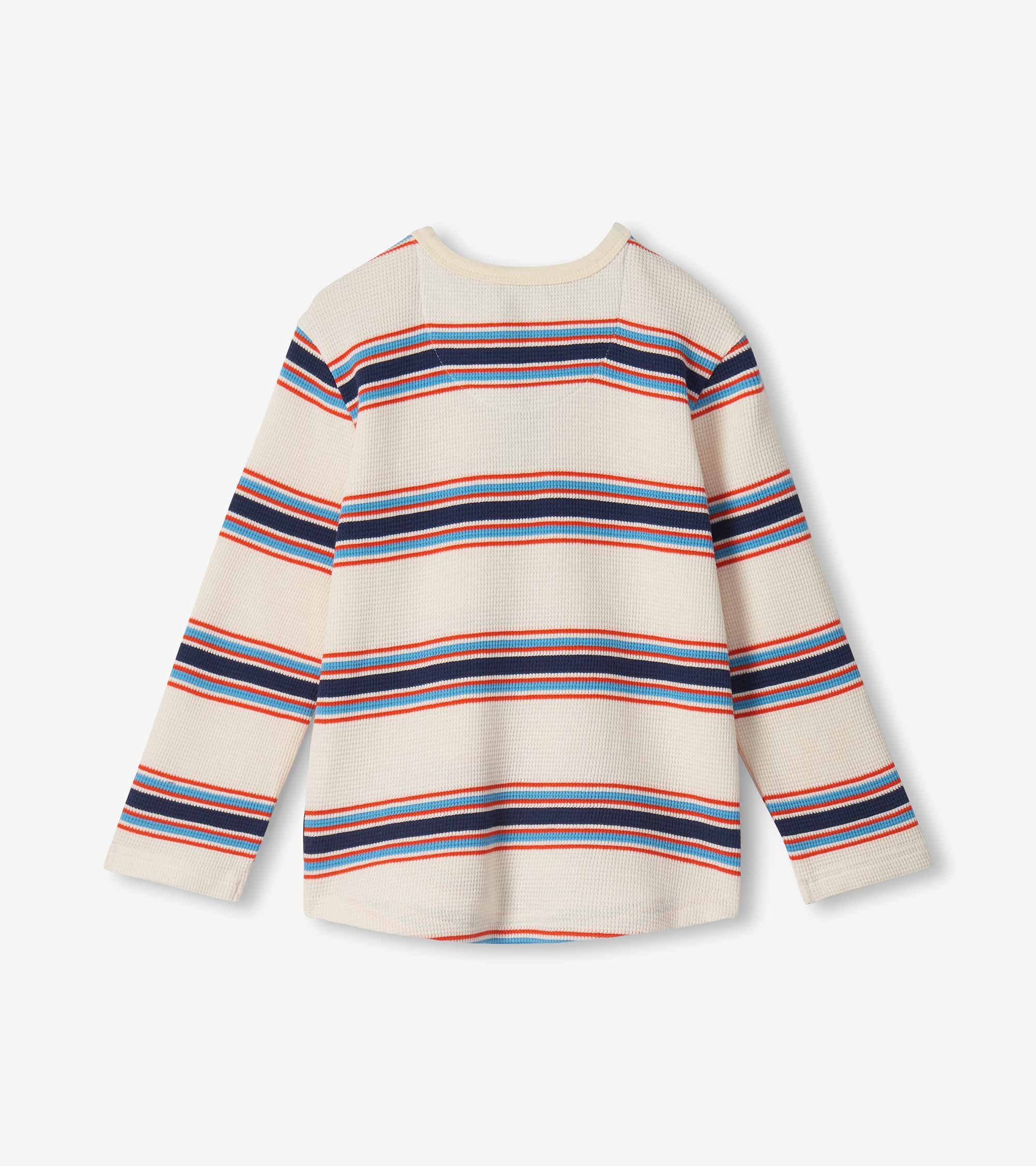 HATLEY - BOYS VARSITY STRIPE WAFFLE HENLEY