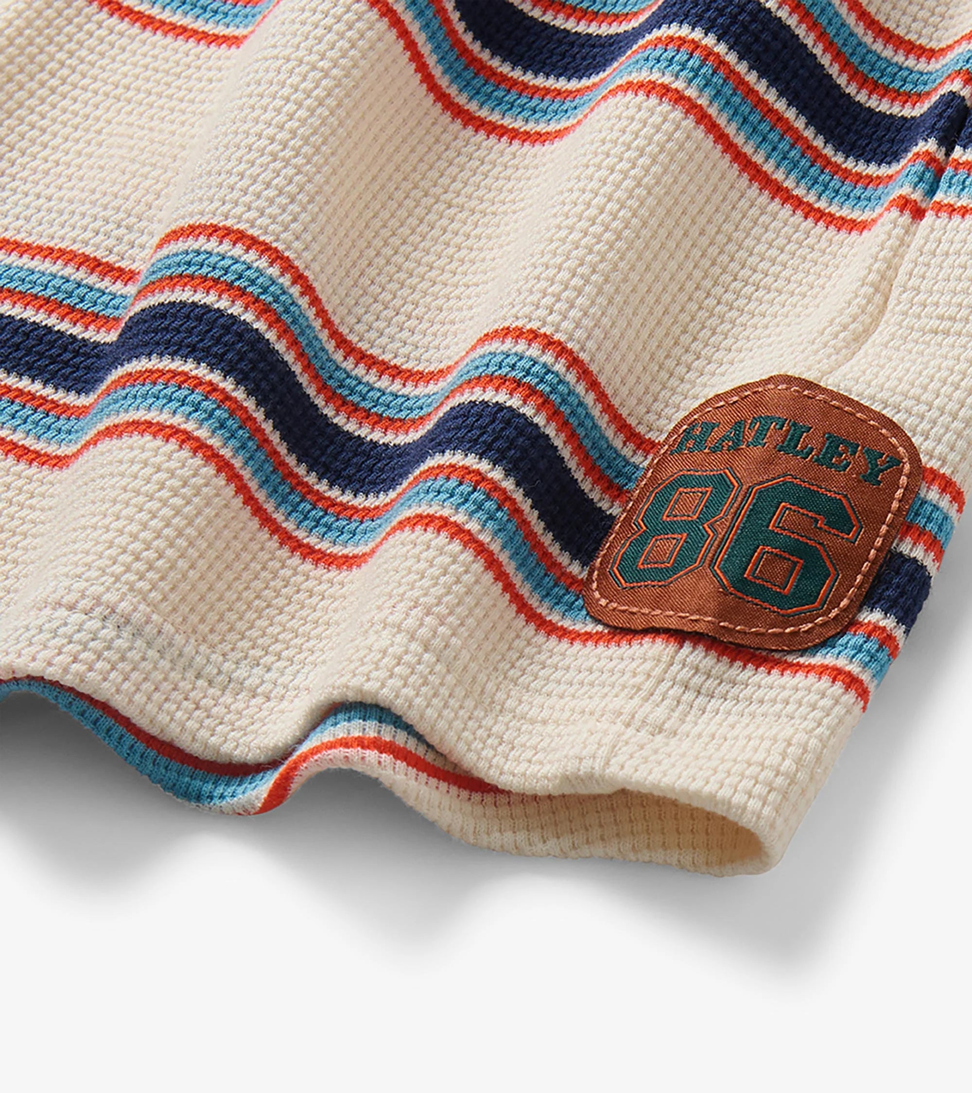 HATLEY - BOYS VARSITY STRIPE WAFFLE HENLEY