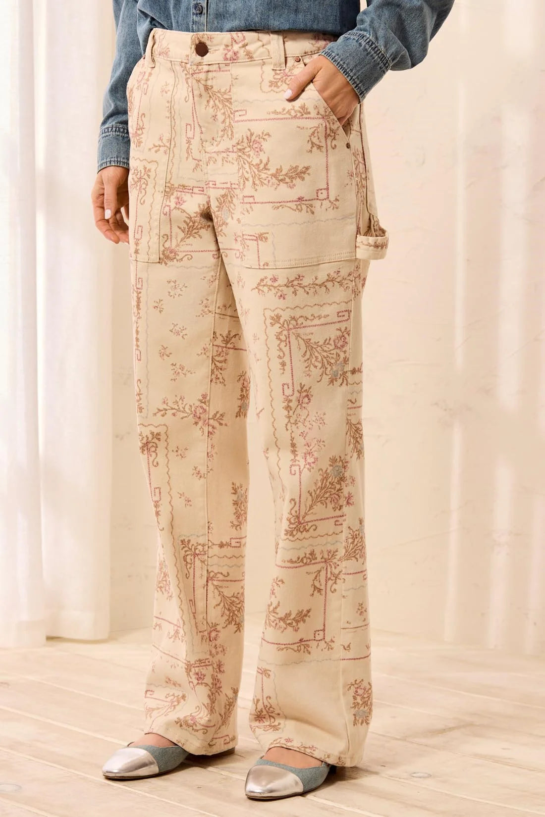 TRIBAL - AUDREY PRINTED CARPENTER PANT