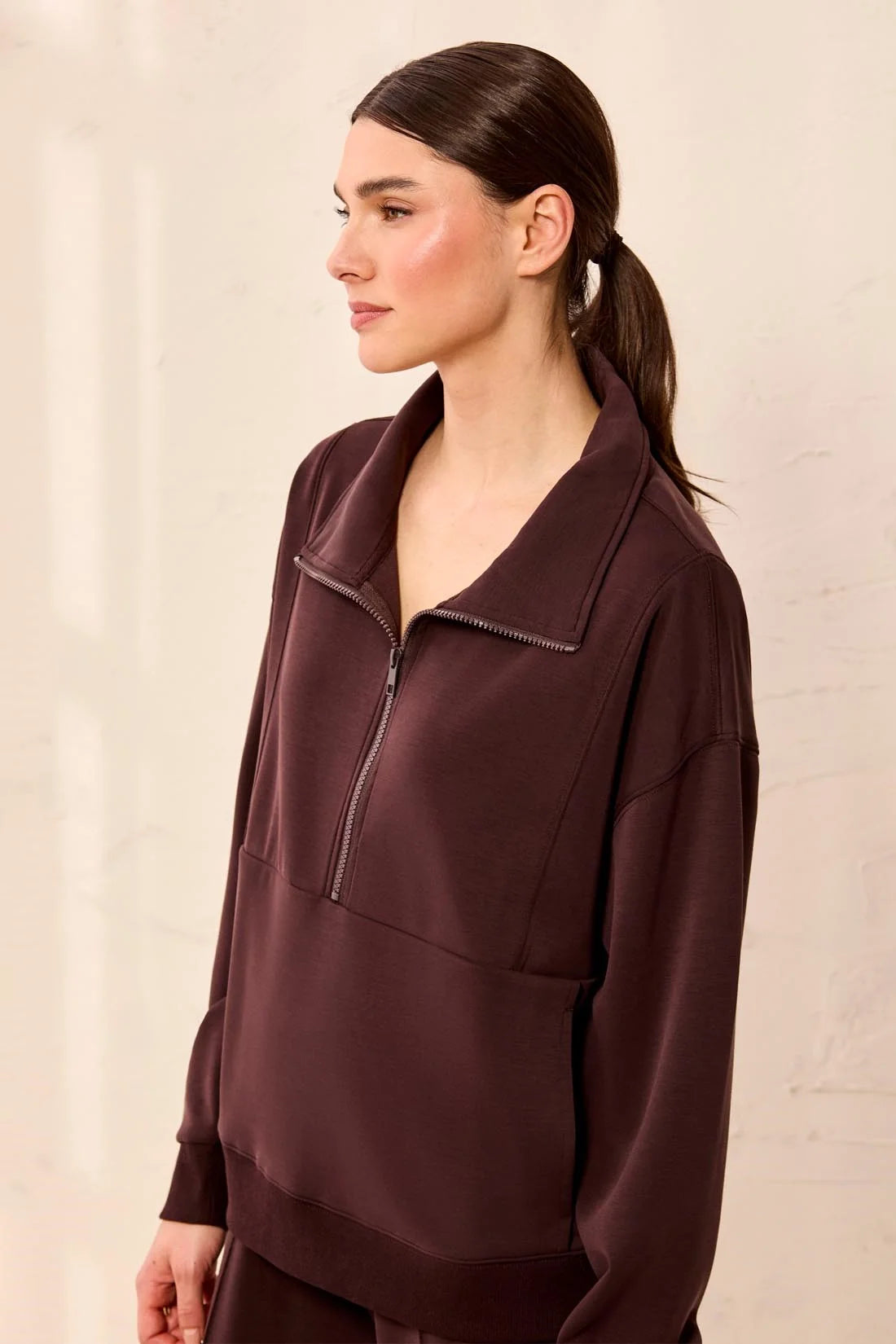 TRIBAL - MIXED MEDIA POPOVER W/PU QUILTED COLLAR