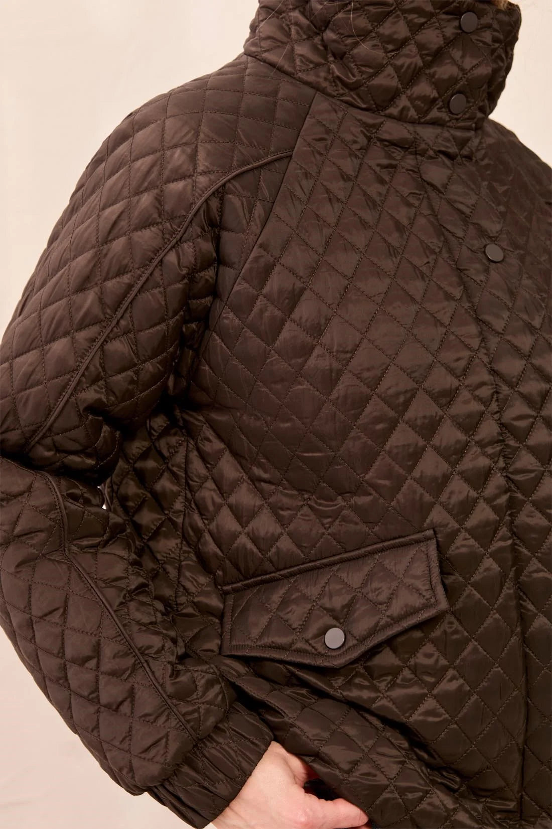 TRIBAL - L/S ZIP FRONT PUFFER COAT