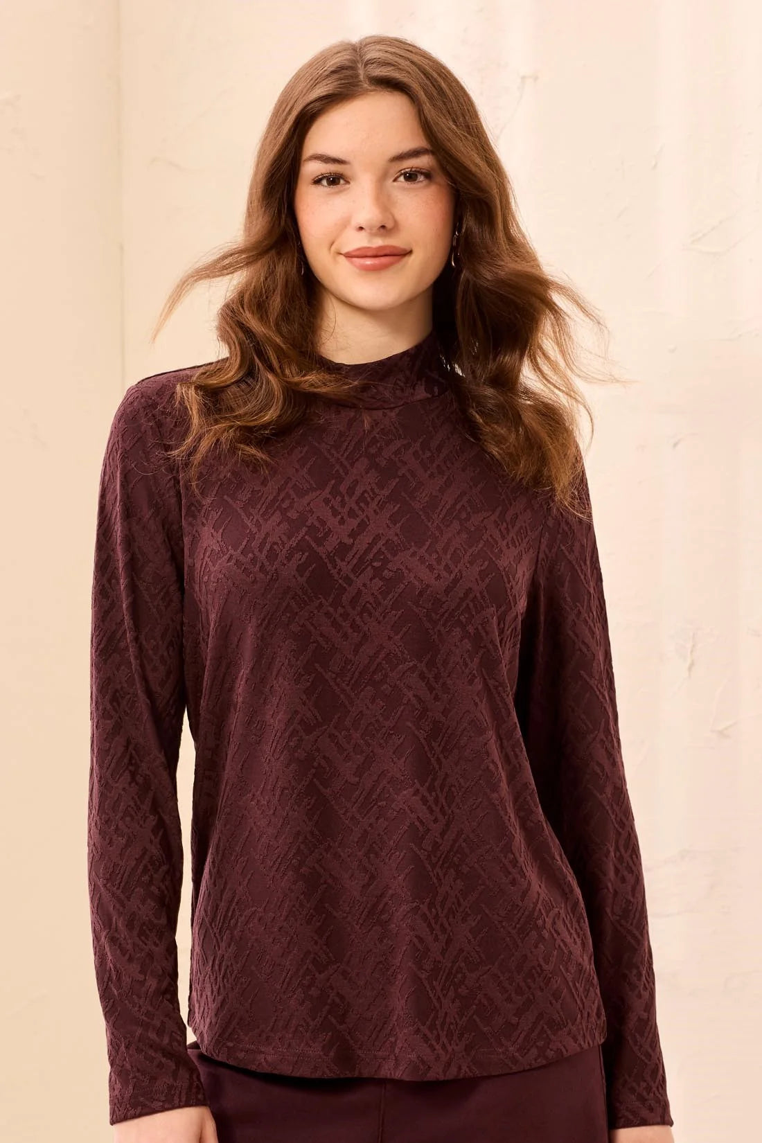 TRIBAL - LONG SLEEVE MOCK NECK TOP