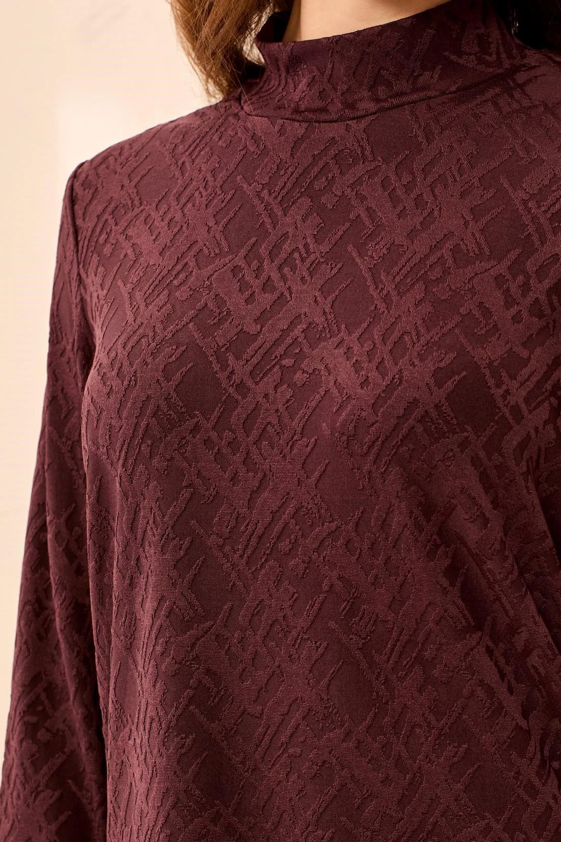 TRIBAL - LONG SLEEVE MOCK NECK TOP