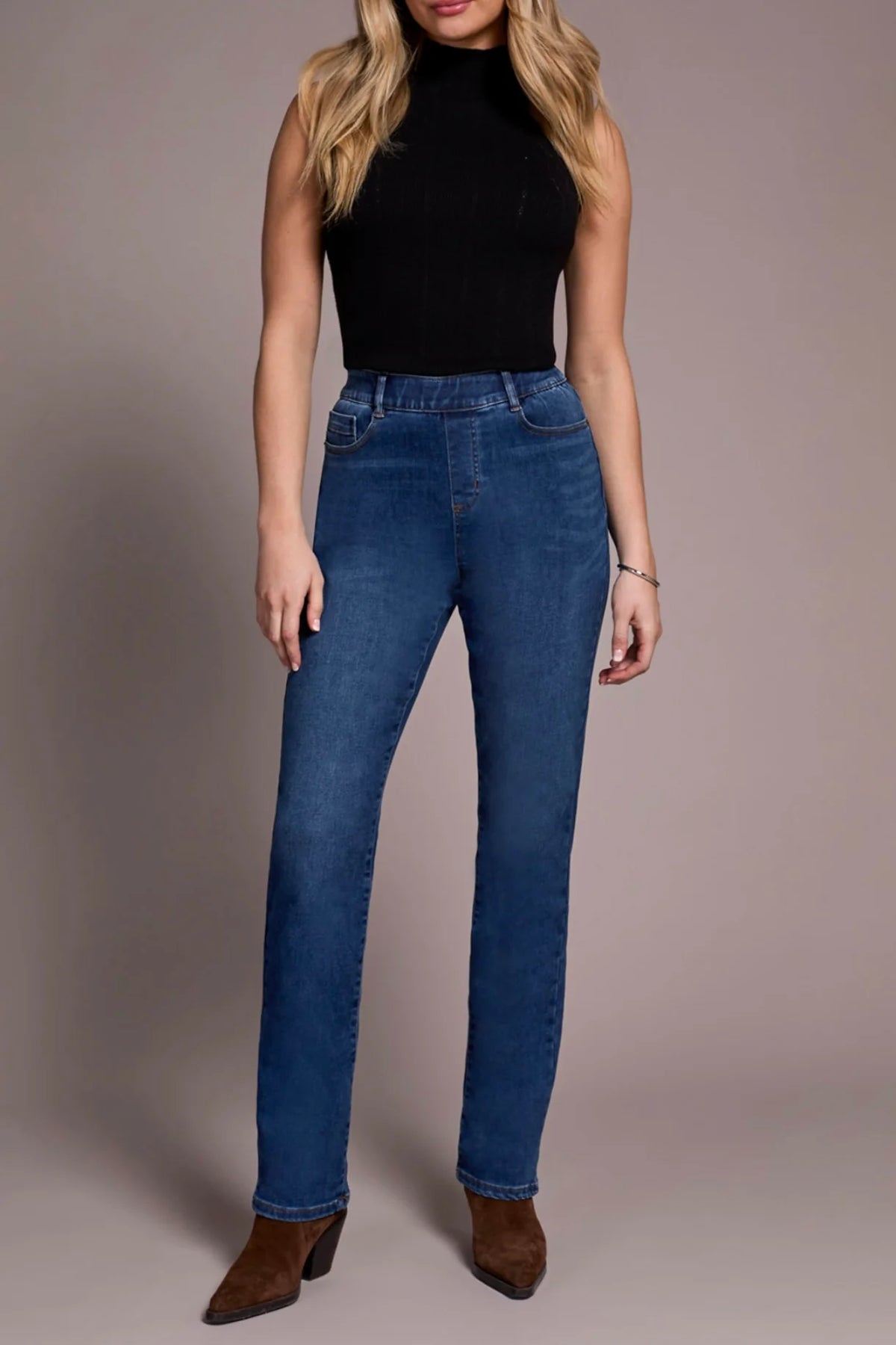 TRIBAL - Sophia Mid Rise, Pull-On Straight Leg #58590