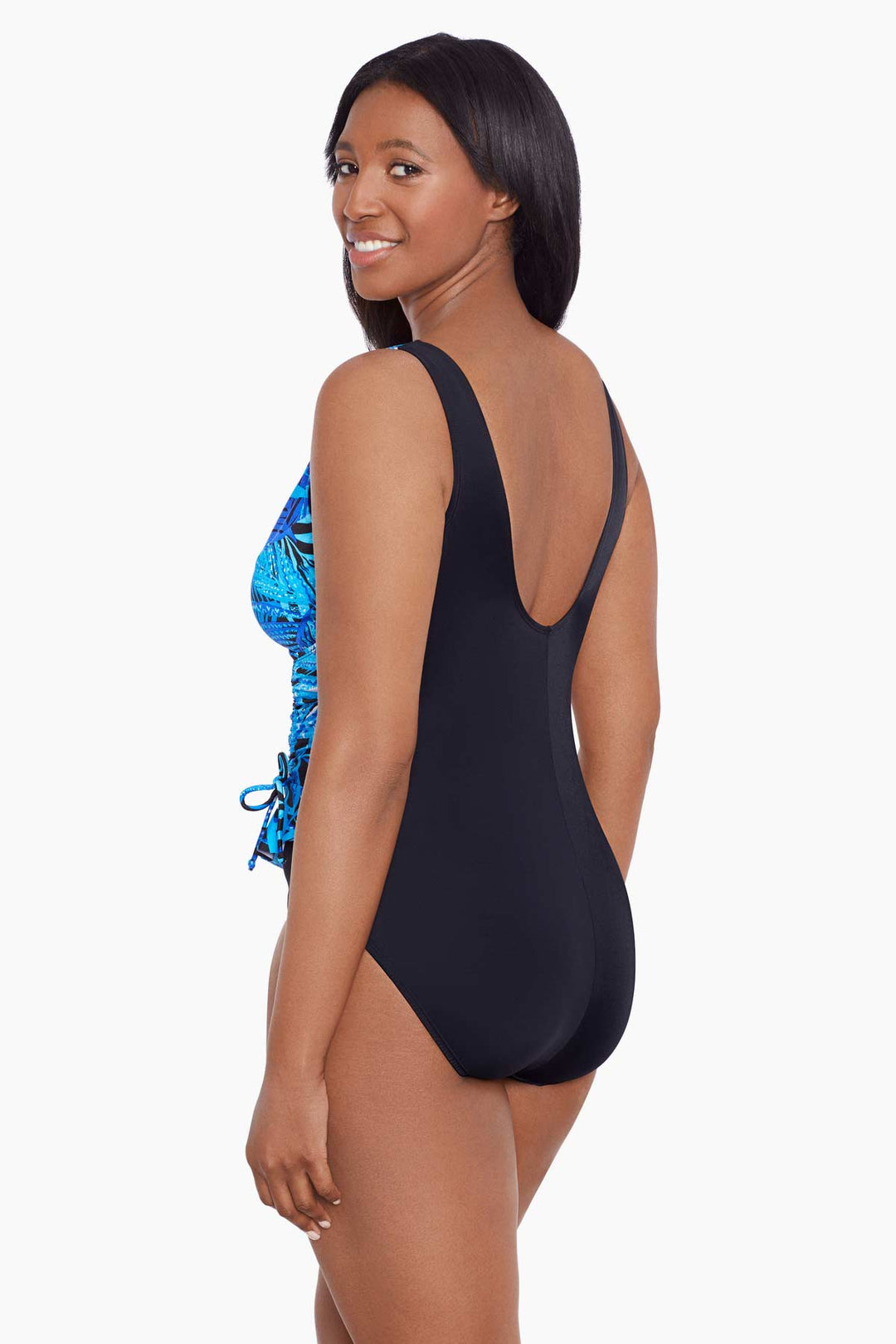 LONGITUDE- Ruffle Surplice Long Torso One Piece Swimsuit